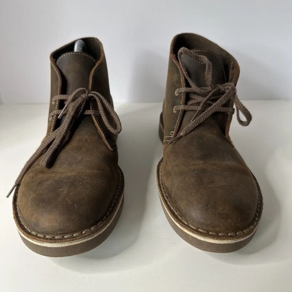 Clarks Men's Bushacre 2 Real Leather Chukka Boots Shoes Size 9 US VERY NICE